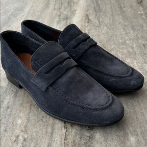 Elegant Men's Suede Loafers - Dark Gray